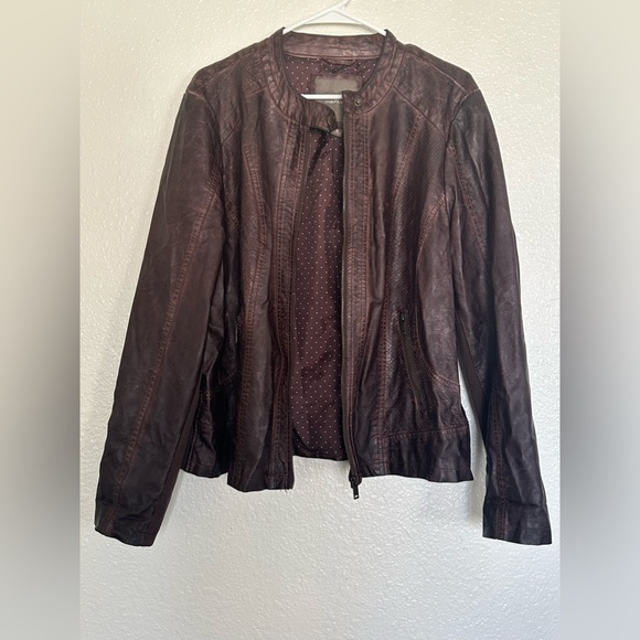 Maurices Faux Leather Brown Jacket Sz. 2 (Plus Sz.) - Picture 2 of 8